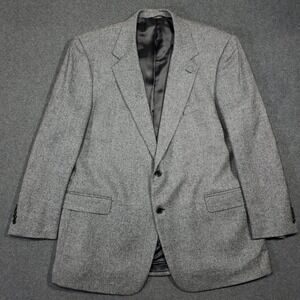 Brooks Brothers Blazer Men 46R Grey Lambswool Herringbone Sport Coat Italy Made